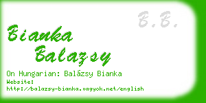 bianka balazsy business card