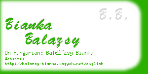 bianka balazsy business card